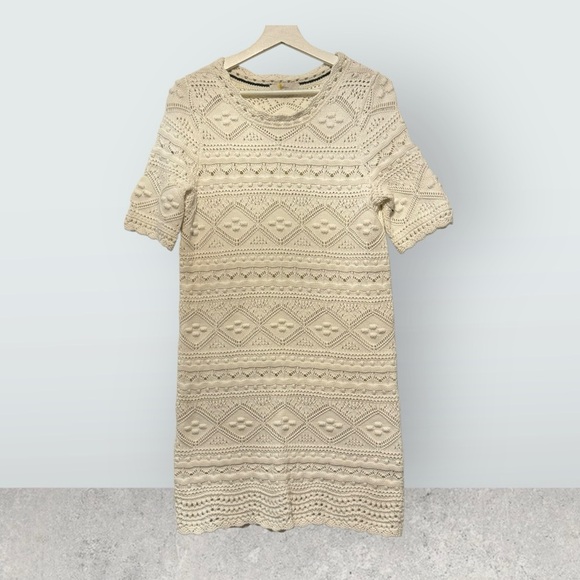 Boden Claudia Textured Knitted Dress In White 6 - Picture 6 of 9